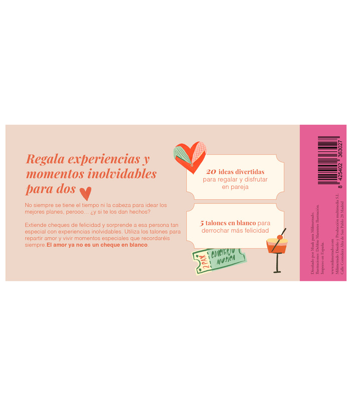 Talonario para parejas. 20 experiencias románticas