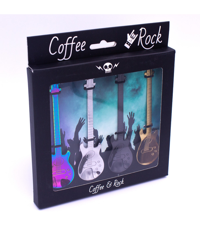 Cucharillas en forma de guitarra Coffee & Rock