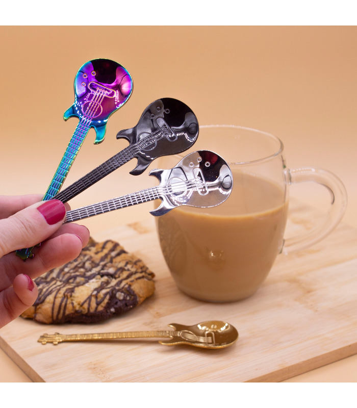 Cucharillas en forma de guitarra Coffee & Rock