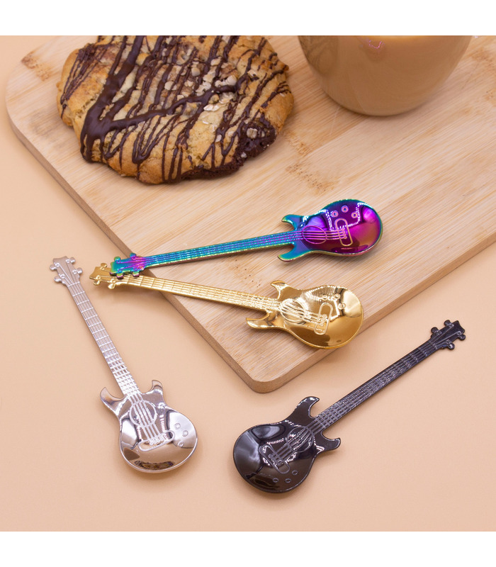 Cucharillas en forma de guitarra Coffee & Rock