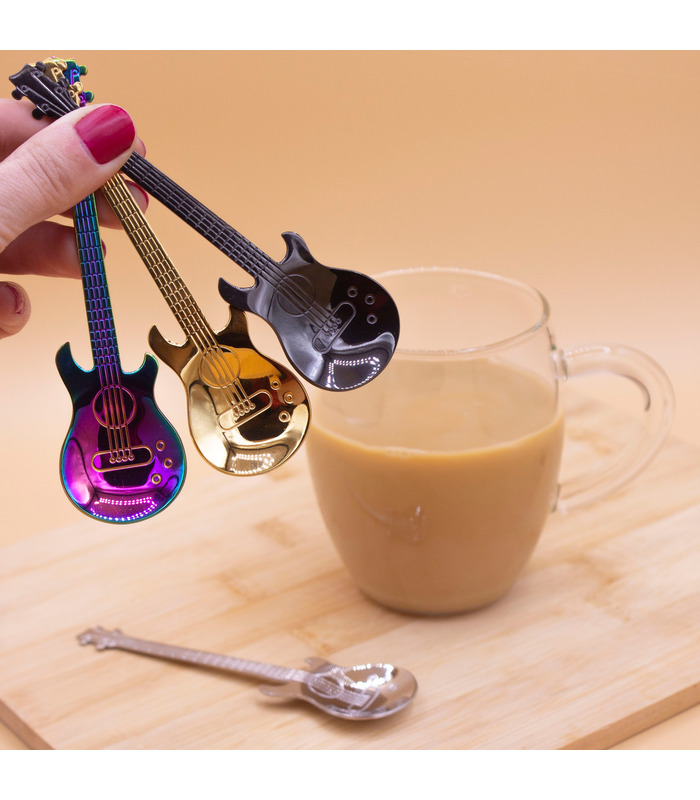 Cucharillas en forma de guitarra Coffee & Rock
