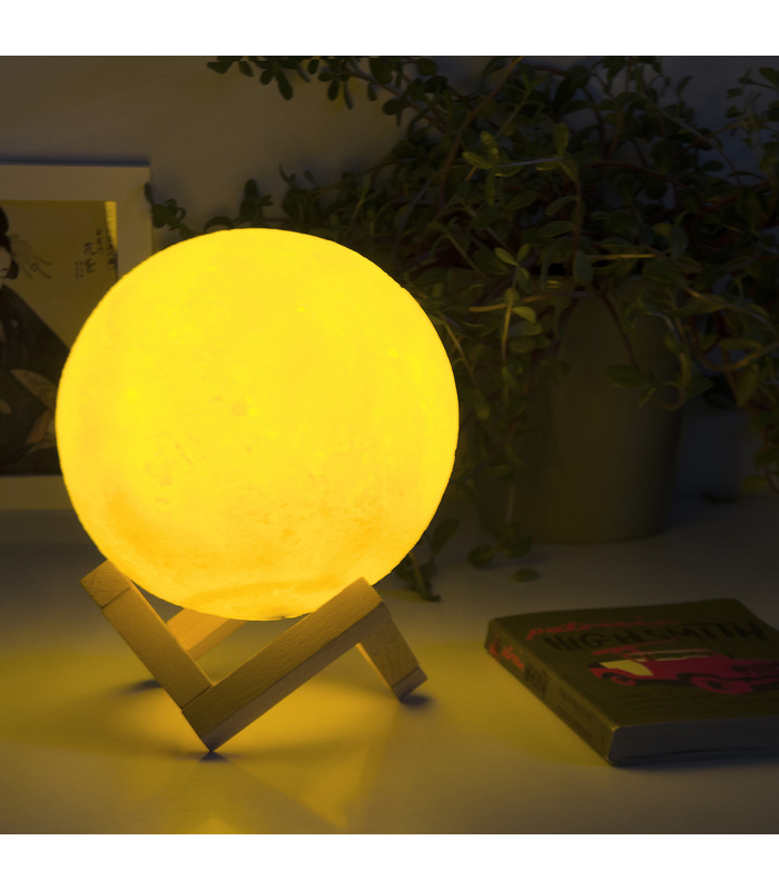 Una espectacular lámpara luna en 3D
