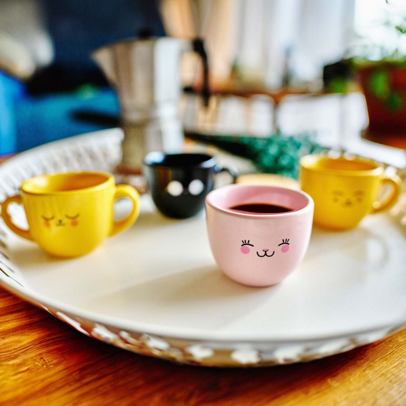 Cute espresso, juego de tazas de café