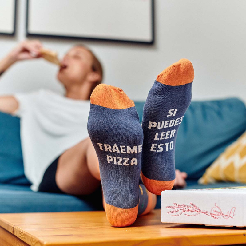 Calcetines Si puedes leer esto tráeme pizza