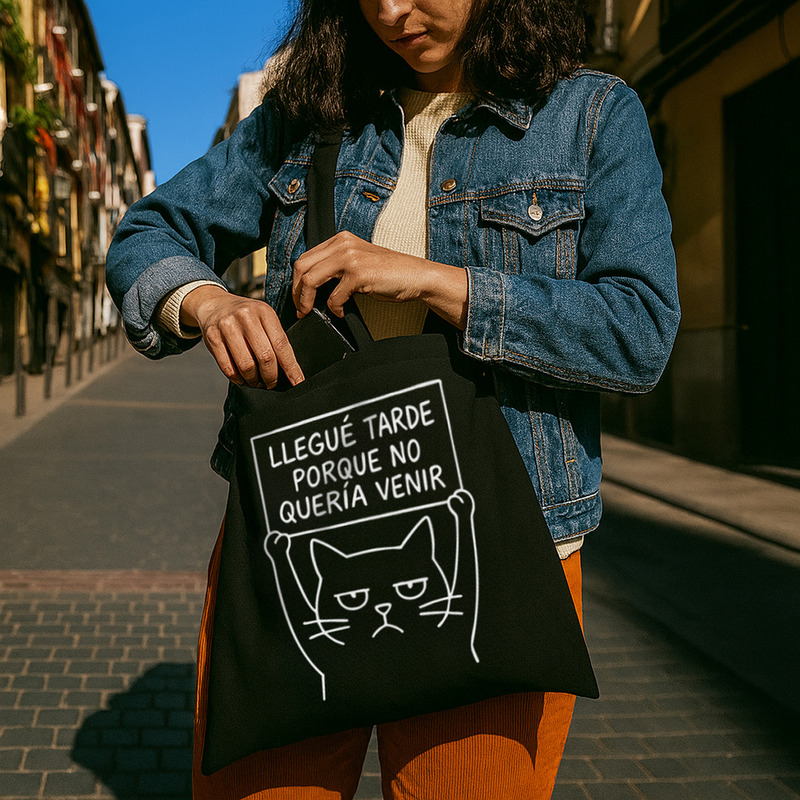 Tote bag Llegué tarde porque no quería venir