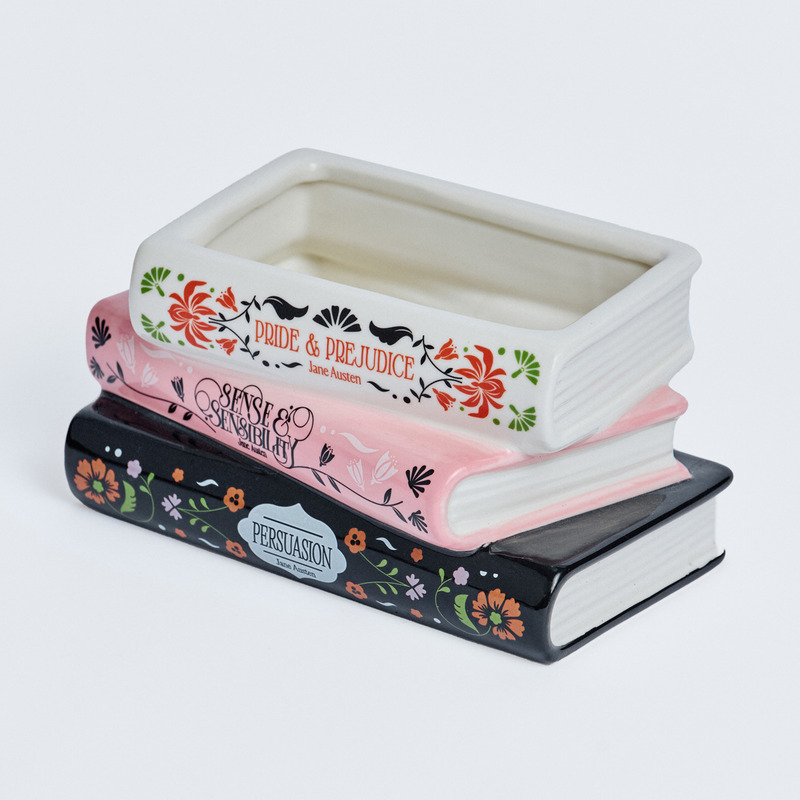 Maceta en forma de libros apilados Botanical Trilogy