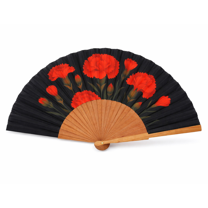 Abanico con estampado de claveles