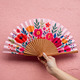Abanico con estampado de flores silvestres