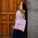 Tote bag de rayas con mensaje Siesta