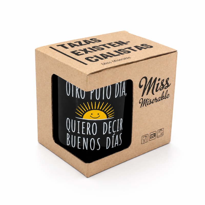 Taza Otro p*** día, quiero decir Buenos días