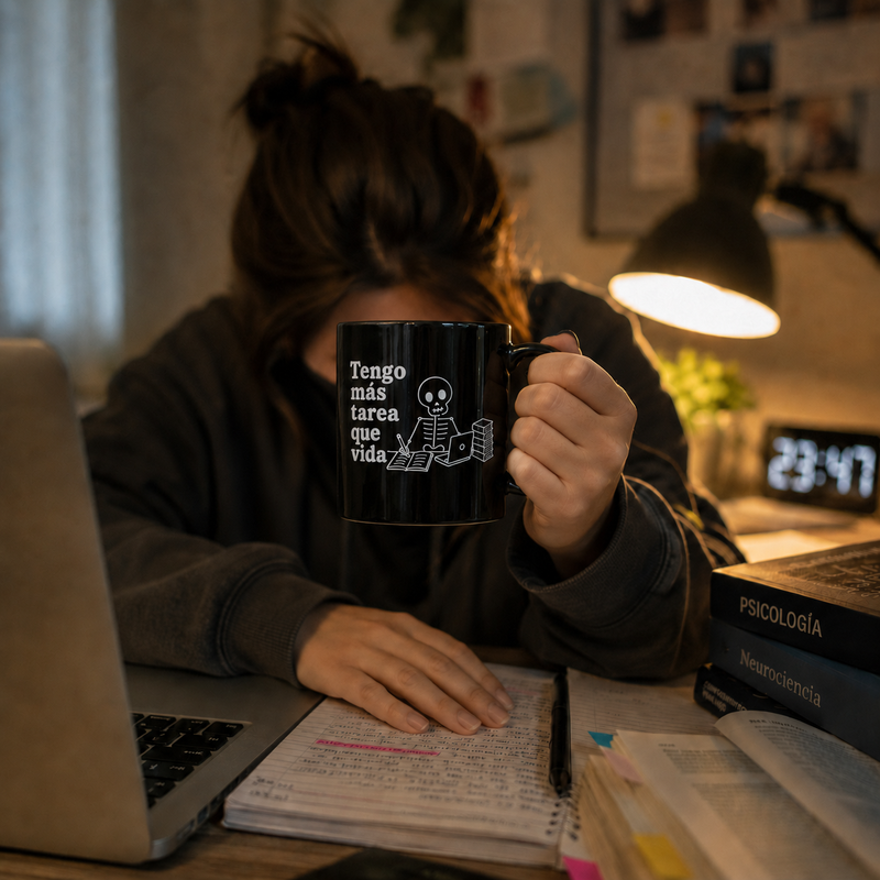 Taza Tengo más tarea que vida