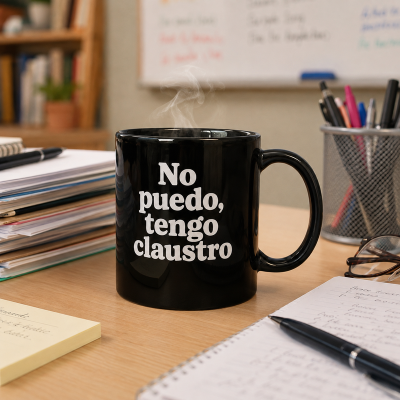 Taza No puedo, tengo claustro