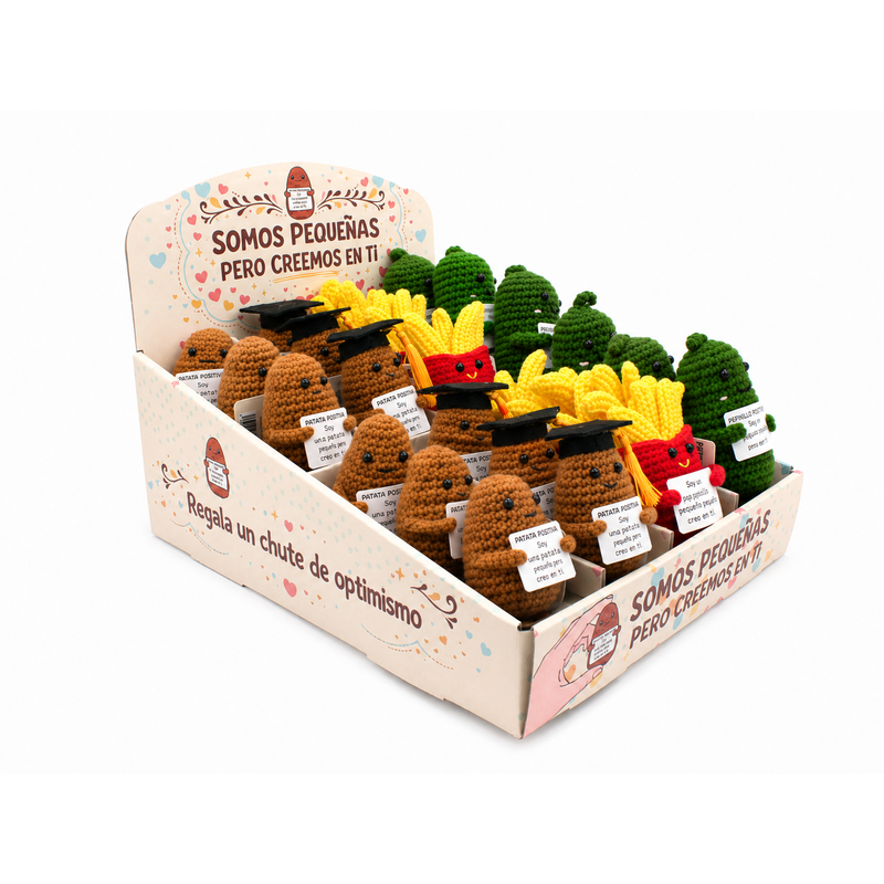 Pack Patatas Positivas. 24 unidades + Expositor GRATIS