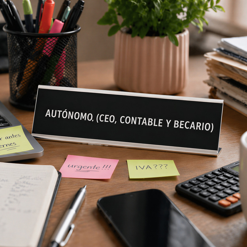 Placa de escritorio AUTÓNOMO (CEO, CONTABLE Y BECARIO)