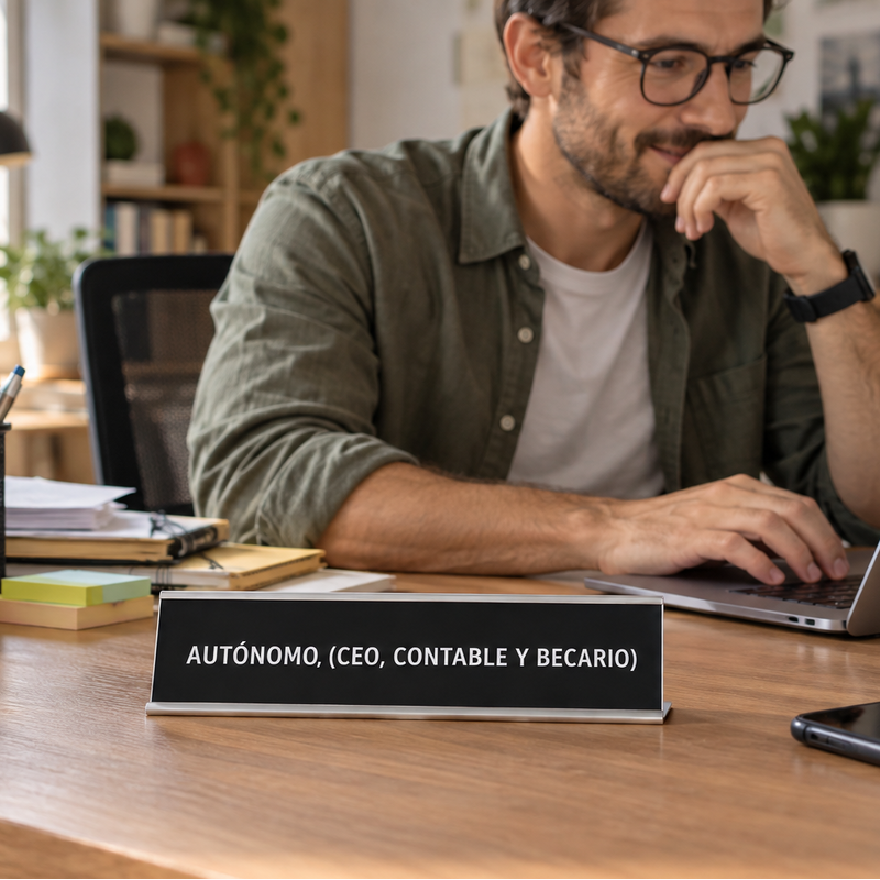 Placa de escritorio AUTÓNOMO (CEO, CONTABLE Y BECARIO)