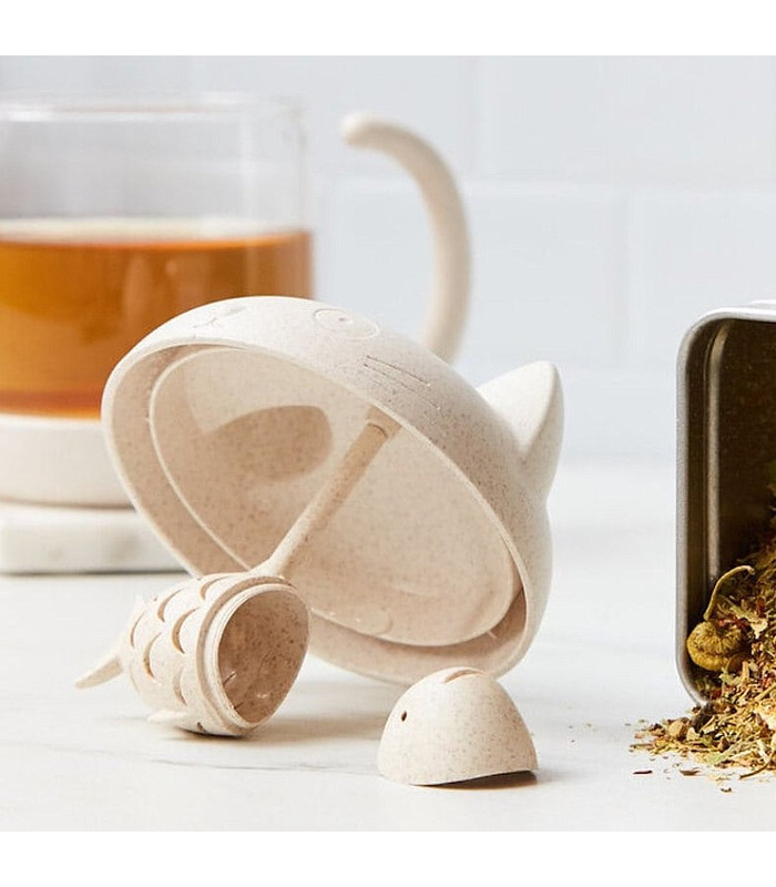 Tasse à thé en forme de chaton avec infuseur en forme de poisson
