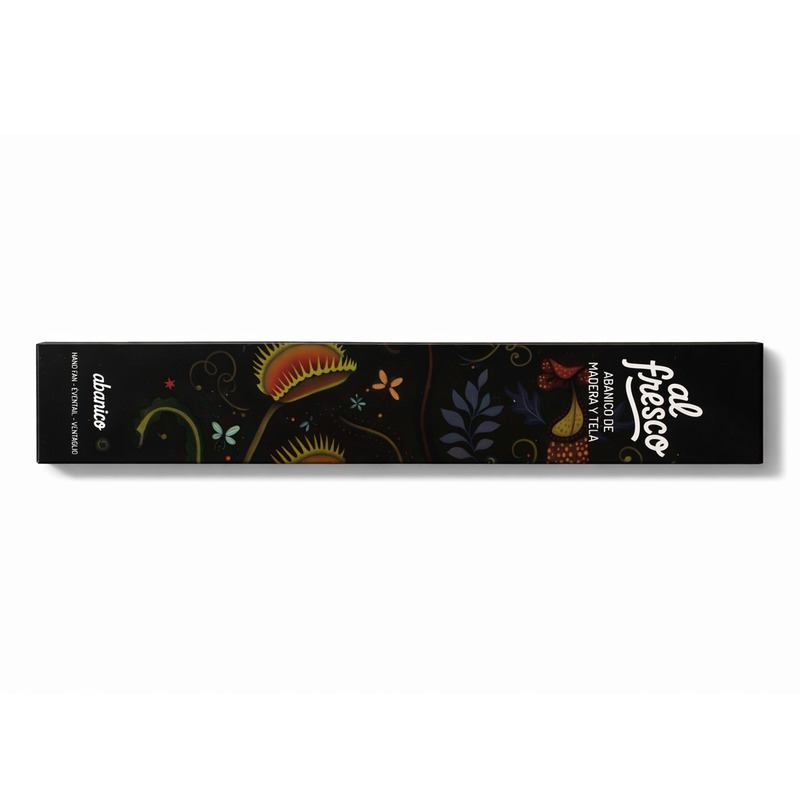 Éventail original avec impression de plantes carnivores