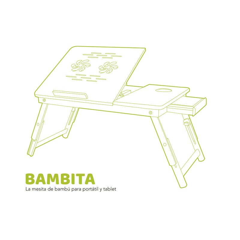 Bambita  la table-plateau pliante en bambou